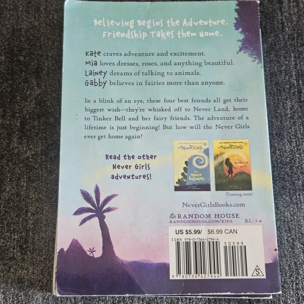 Lot Of 3 Disney The‎ Never Girls Books Kiki Thorpe Paperback 1, 2, And 3